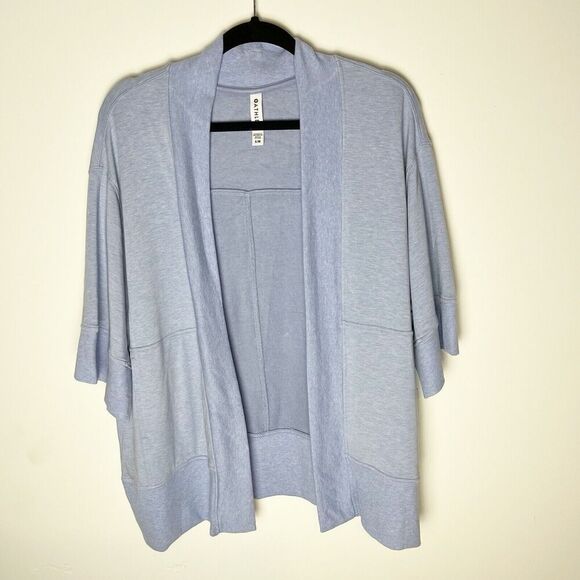 Athleta Sweaters - Athleta Lotus Wrap Blue Open Front Cardigan Sweater Women's Size S/M Str…